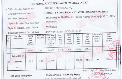 KẾT QUẢ TEST ASTM A325M M24x80