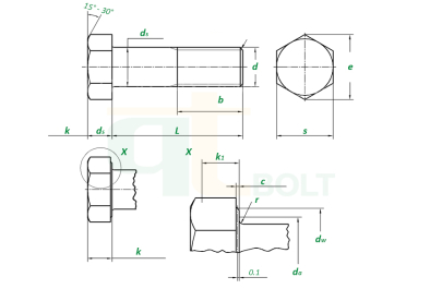 TIÊU CHUẨN KÍCH THƯỚC BULONG DIN 931