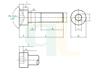 TIÊU CHUẨN KÍCH THƯỚC BULONG ISO 4762